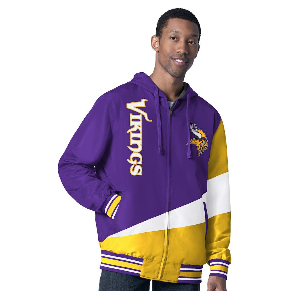 Minnesota Vikings G-III Sports by Carl Banks Dual Threat Reversable Full-Zip Hooded Jacket Purple/Charcoal - NFL