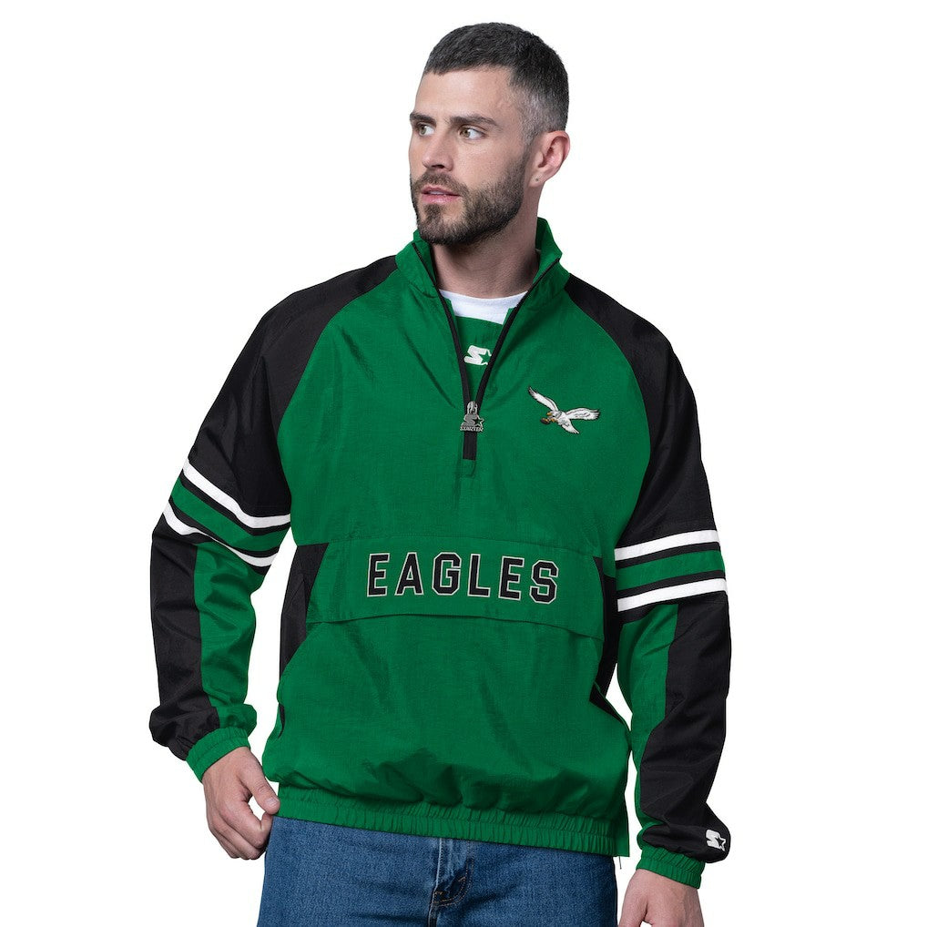 Philadelphia Eagles Starter Vintage Logo Prospect Half-Zip Pullover Kelly Green - NFL