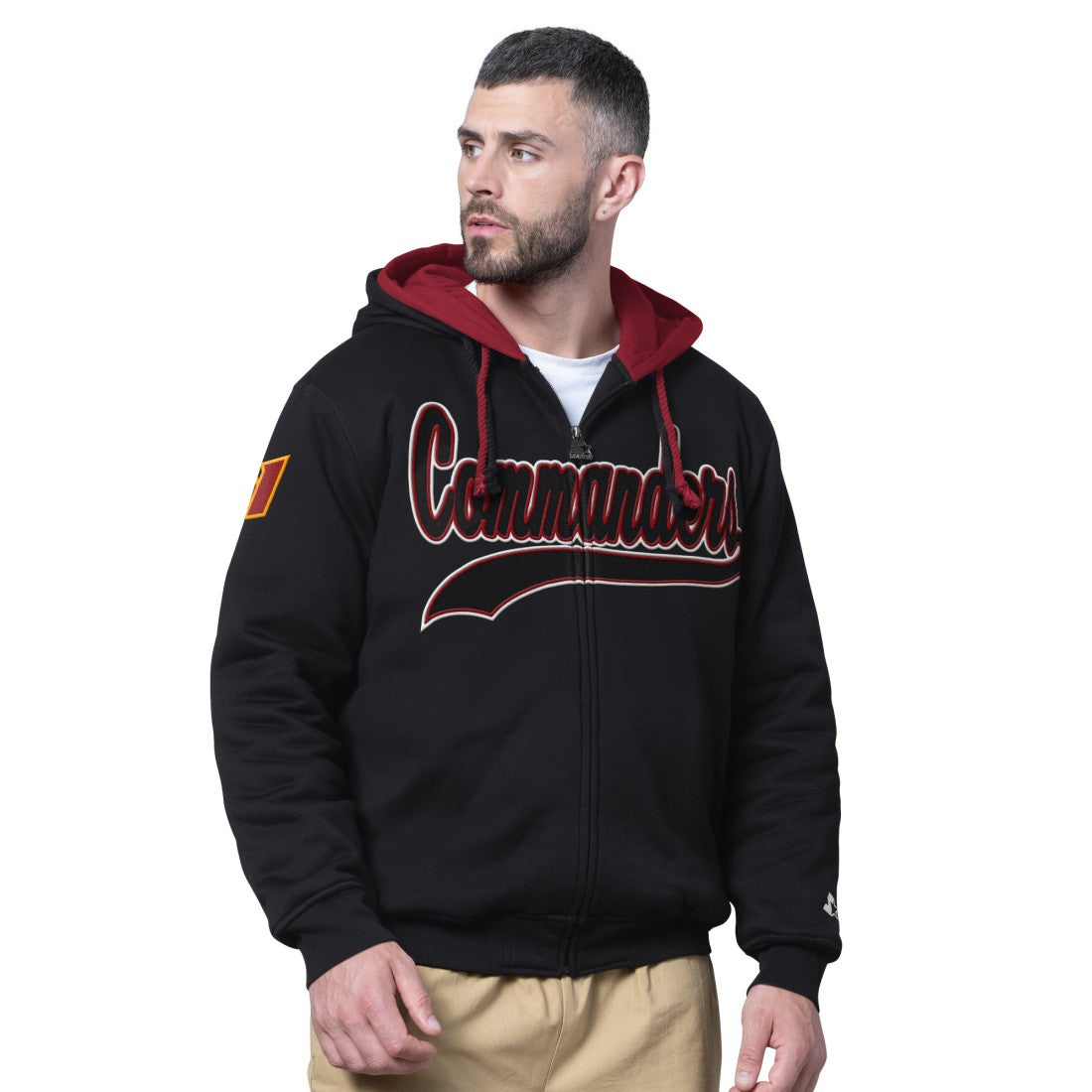 Washington Commanders Starter Big Shot Full-Zip Double Hoodie Black - NFL