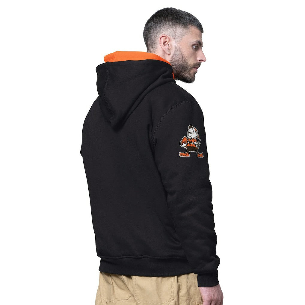Cleveland Browns Starter Big Shot Throwback Full-Zip Double Hooded Jacket Black - NFL