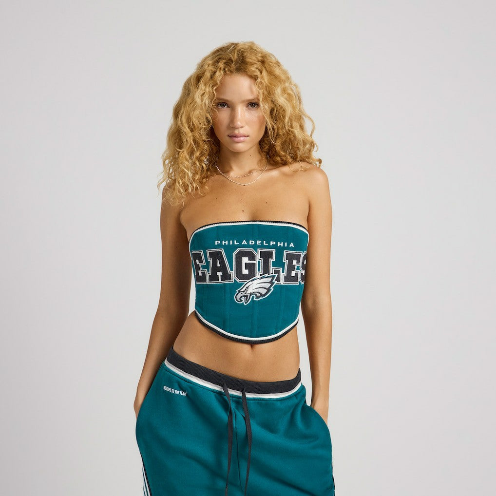Philadelphia Eagles Off Season x NFL Women's Fleece Corset Dark Green - NFL