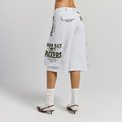 Green Bay Packers Off Season x NFL Women's Fleece Cargo Shorts Heather Gray - NFL