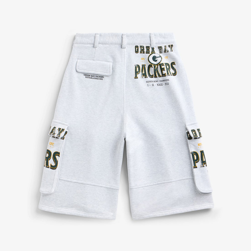 Green Bay Packers Off Season x NFL Women's Fleece Cargo Shorts Heather Gray - NFL