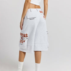 Kansas City Chiefs Off Season x NFL Women's Fleece Cargo Shorts Heather Gray - NFL