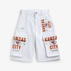 Kansas City Chiefs Off Season x NFL Women's Fleece Cargo Shorts Heather Gray - NFL