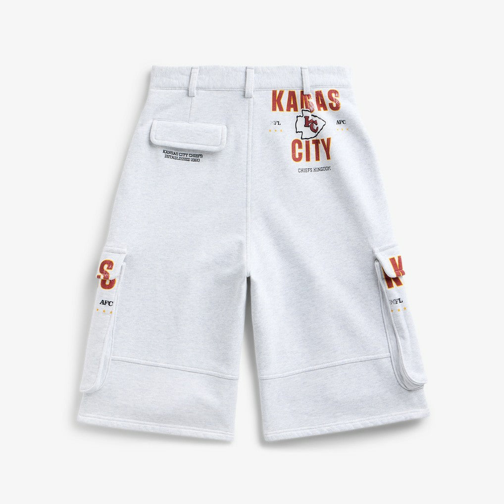 Kansas City Chiefs Off Season x NFL Women's Fleece Cargo Shorts Heather Gray - NFL