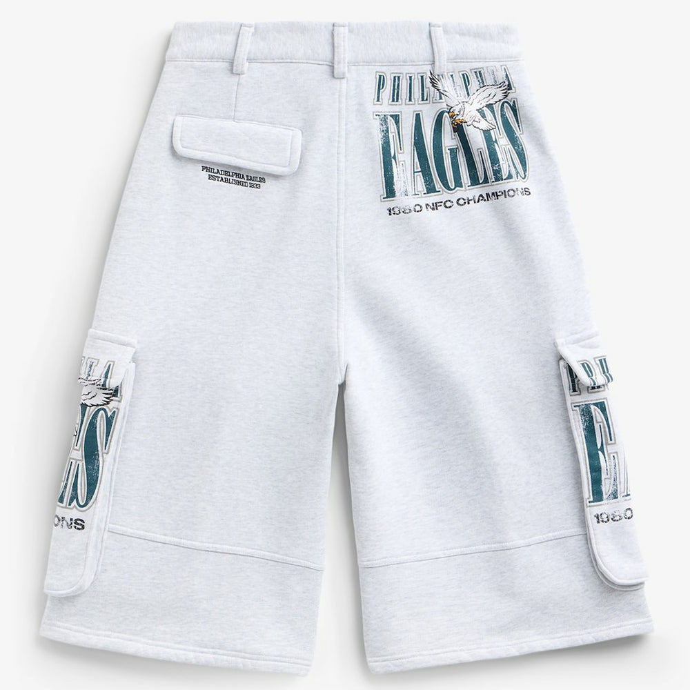 Philadelphia Eagles Off Season x NFL Women's Fleece Cargo Shorts Heather Gray - NFL