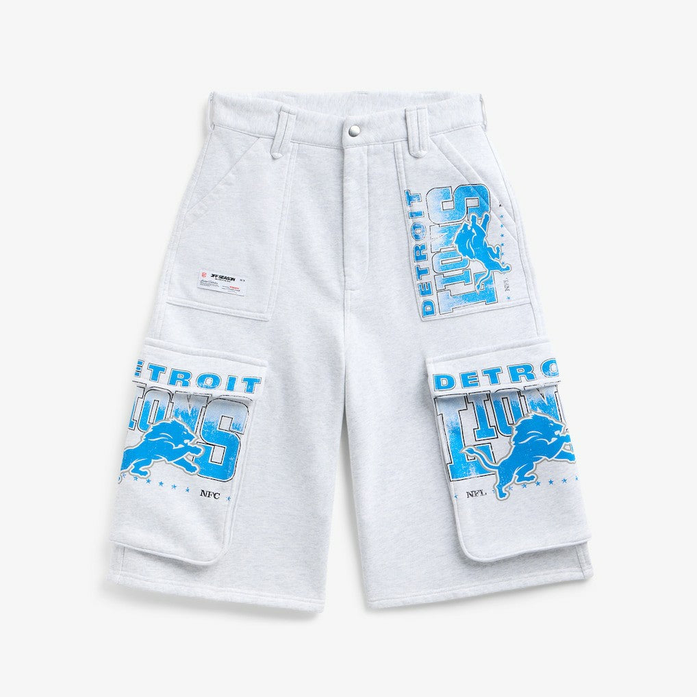 Detroit Lions Off Season x NFL Women's Fleece Cargo Shorts Heather Gray - NFL