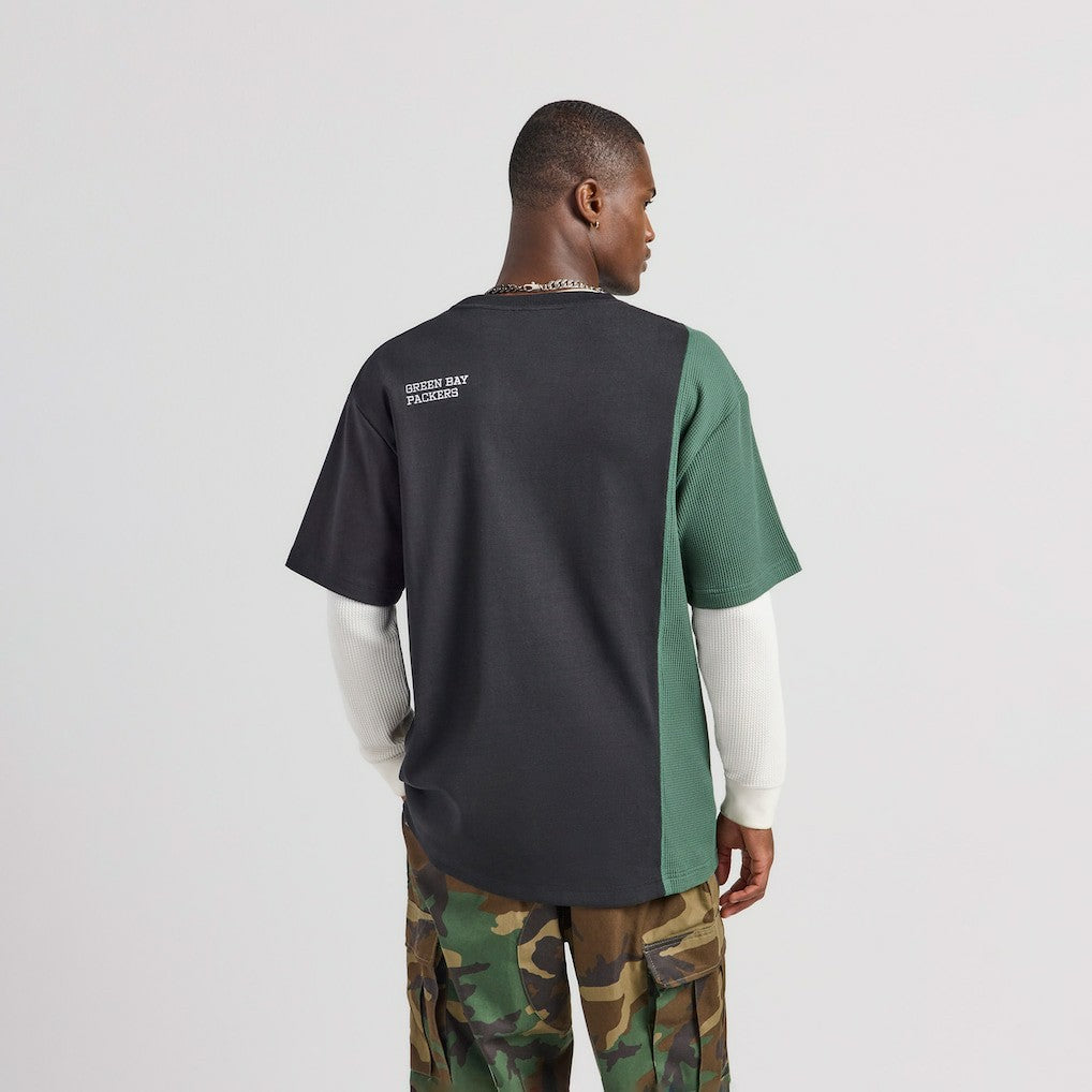 Green Bay Packers Off Season x NFL Unisex Spliced T-Shirt Black - NFL