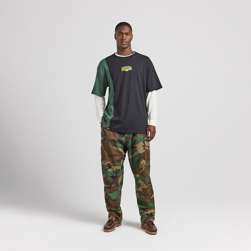 Green Bay Packers Off Season x NFL Unisex Spliced T-Shirt Black - NFL