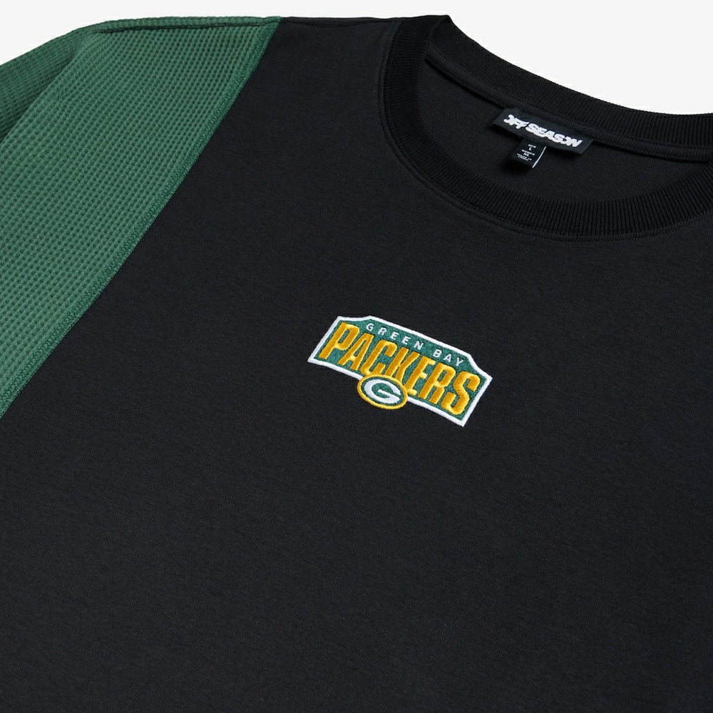 Green Bay Packers Off Season x NFL Unisex Spliced T-Shirt Black - NFL