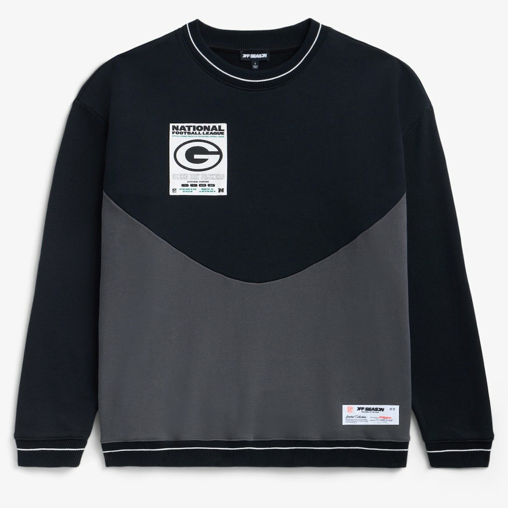 Green Bay Packers Off Season x NFL Unisex Fleece Sweatshirt Black - NFL