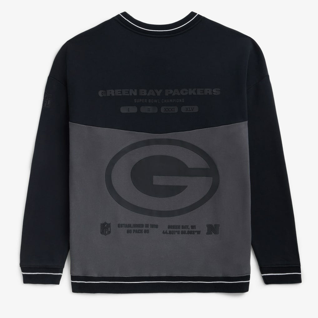 Green Bay Packers Off Season x NFL Unisex Fleece Sweatshirt Black - NFL