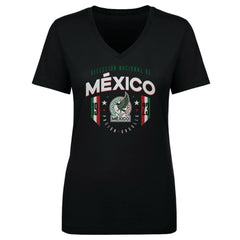 Mexico National Team 500 Level Women's V-Neck T-Shirts - Black