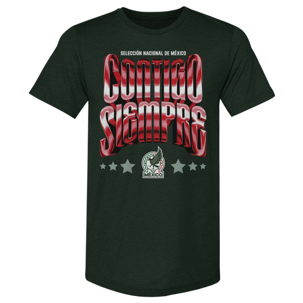 Mexico National Team 500 Level Contigo Siempre Vintage Premium Tri-Blend T-Shirts - Forest Green