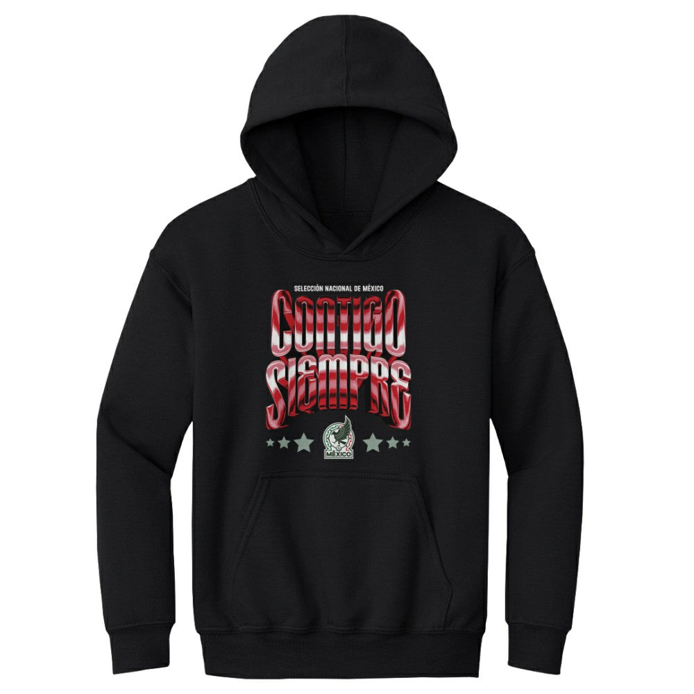 Mexico National Team 500 Level Youth Contigo Siempre Vintage Pullover Hoodie - Black