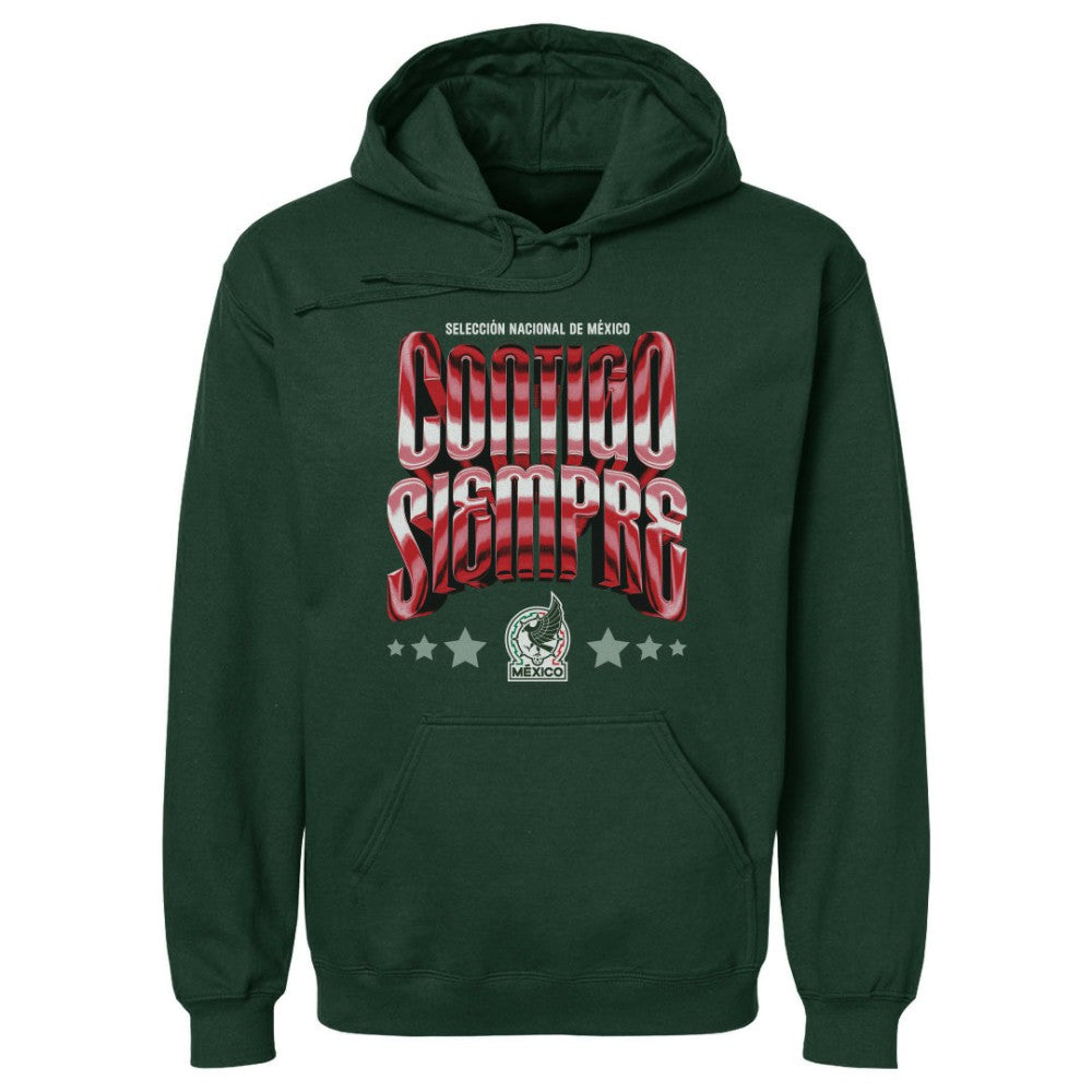 Mexico National Team 500 Level Contigo Siempre Vintage Pullover Hoodie - Forest Green