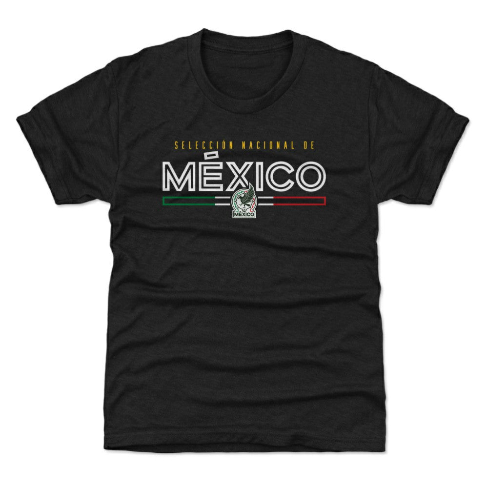 Mexico National Team 500 Level Youth Inline Tri-Blend T-Shirts - Black