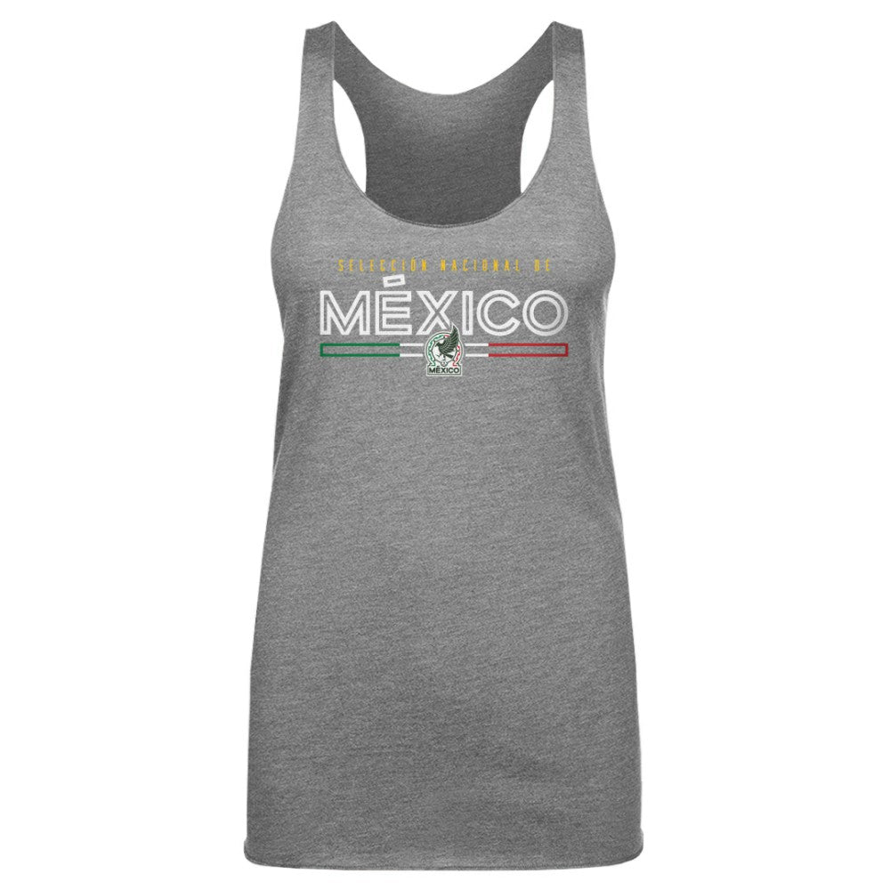 Mexico National Team 500 Level Women's Inline Tri-Blend Racerback Tank Top - Gray