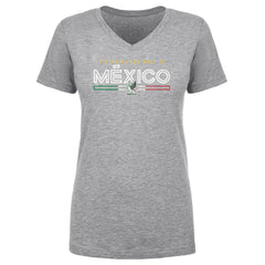 Mexico National Team 500 Level Women's Inline V-Neck T-Shirts - Heather Gray