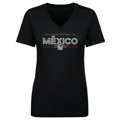 Mexico National Team 500 Level Women's Inline V-Neck T-Shirts - Black