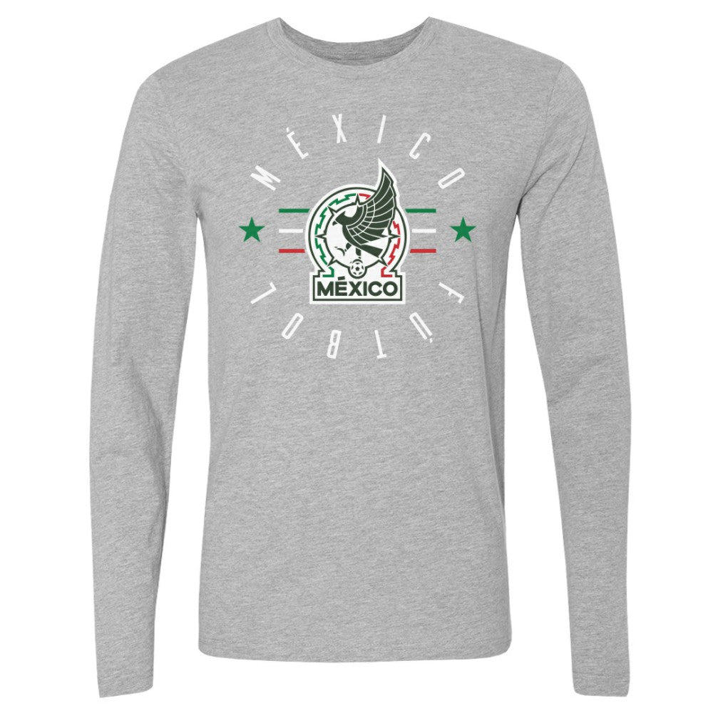 Mexico National Team 500 Level Futbol Long Sleeve T-Shirts - Heather Gray