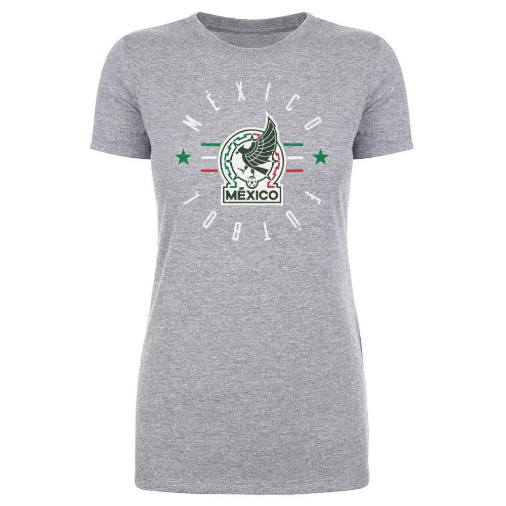 Mexico National Team 500 Level Women's Futbol T-Shirts - Heather Gray