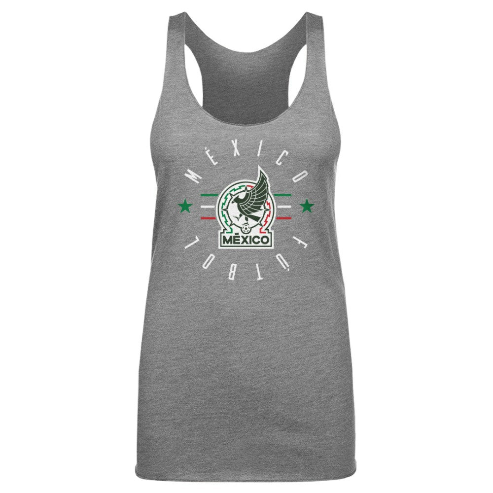 Mexico National Team 500 Level Women's Futbol Tri-Blend Racerback Tank Top - Gray
