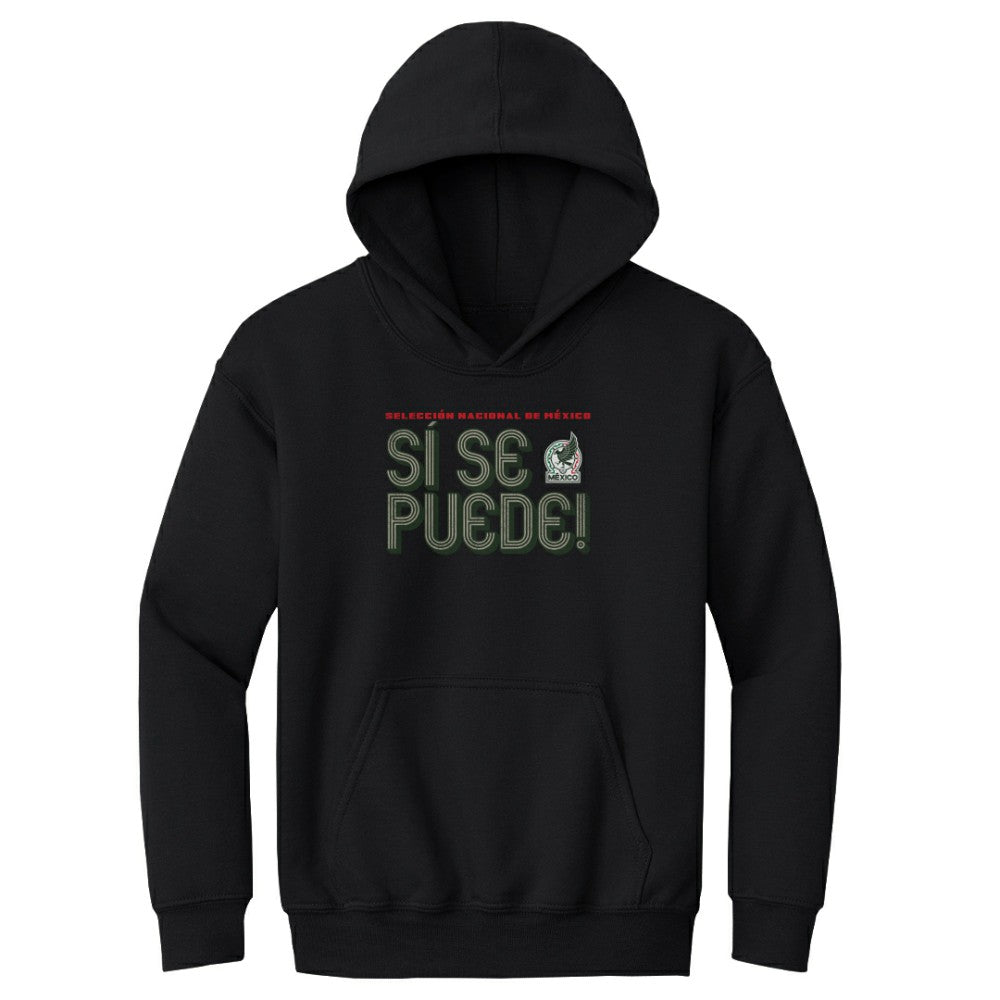 Mexico National Team 500 Level Youth Si Se Puede Inline Bold Pullover Hoodie - Black