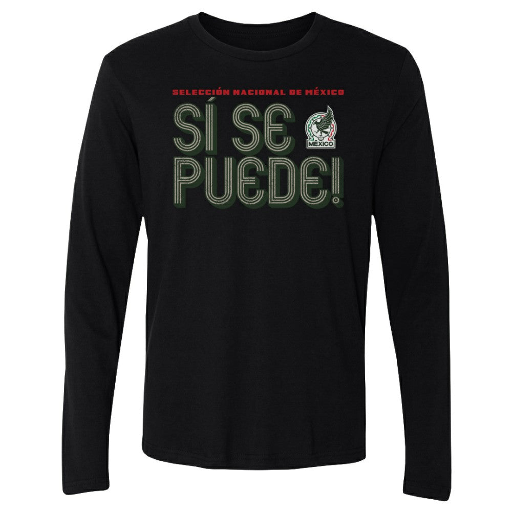 Mexico National Team 500 Level Si Se Puede Inline Bold Long Sleeve T-Shirts - Black