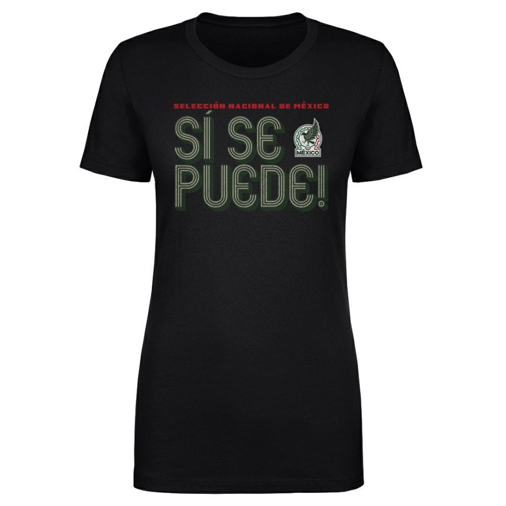 Mexico National Team 500 Level Women's Si Se Puede Inline Bold T-Shirts - Black