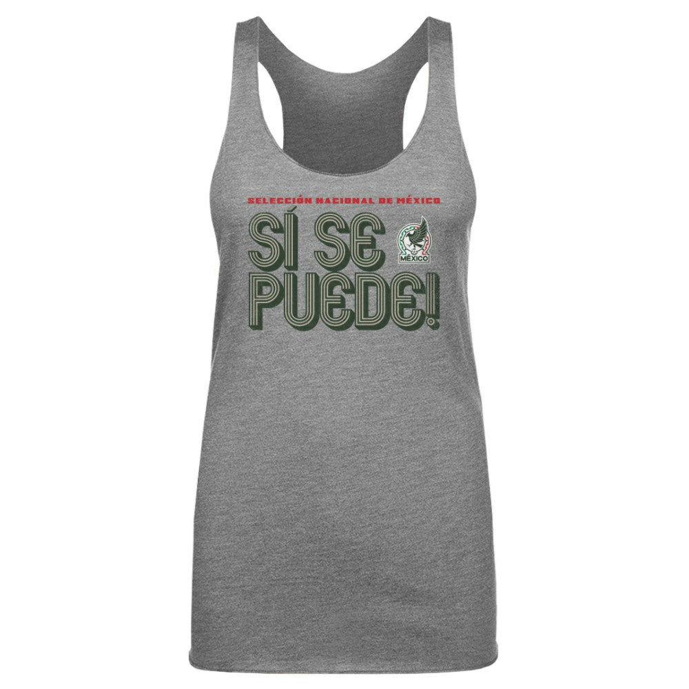 Mexico National Team 500 Level Women's Si Se Puede Inline Bold Tri-Blend Racerback Tank Top - Gray