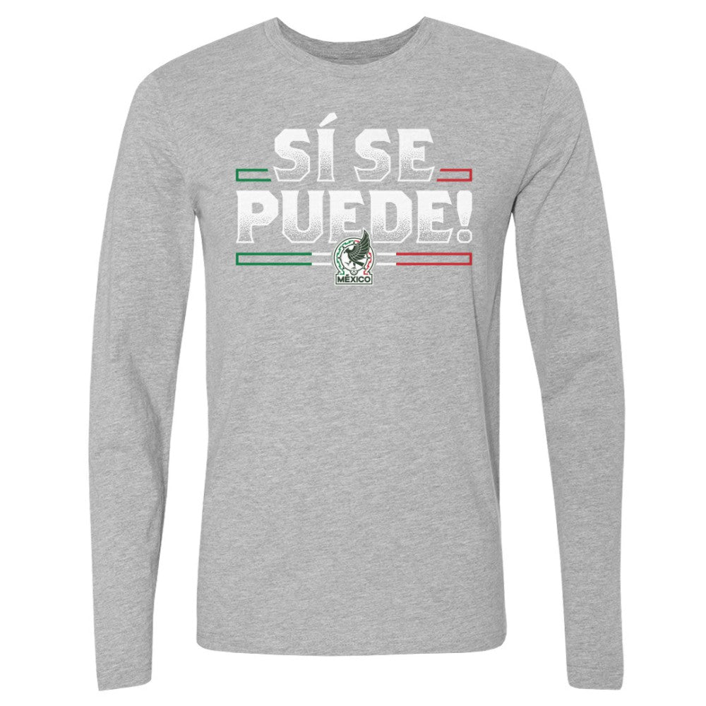 Mexico National Team 500 Level Si Se Puede Long Sleeve T-Shirts - Heather Gray