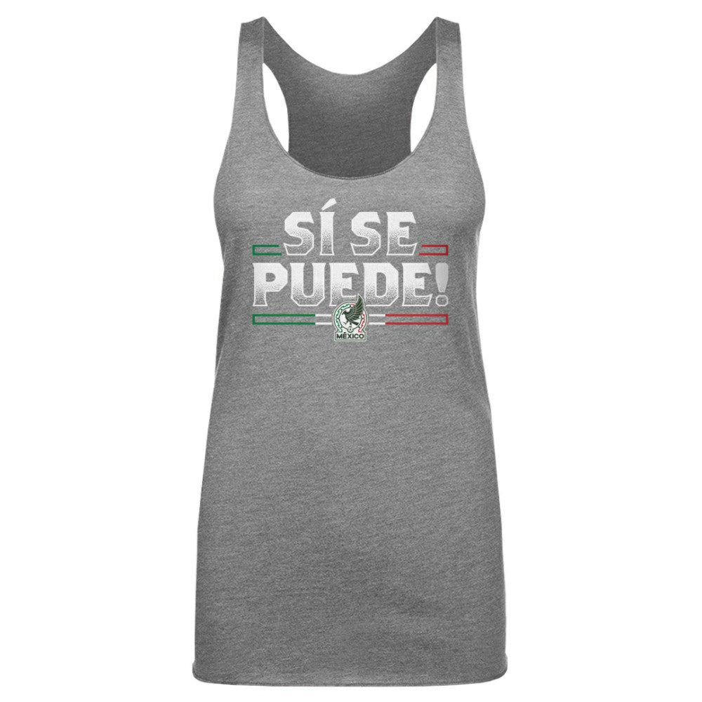 Mexico National Team 500 Level Women's Si Se Puede Tri-Blend Racerback Tank Top - Gray