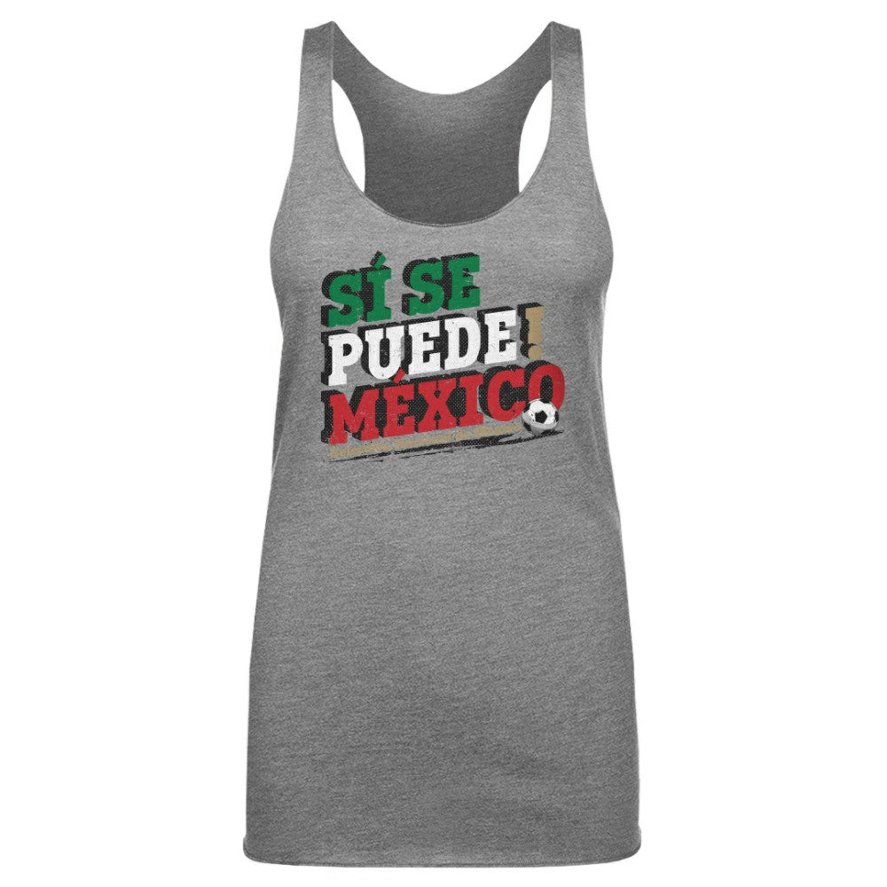 Mexico National Team 500 Level Women's Si Se Puede Tri-Blend Racerback Tank Top - Gray