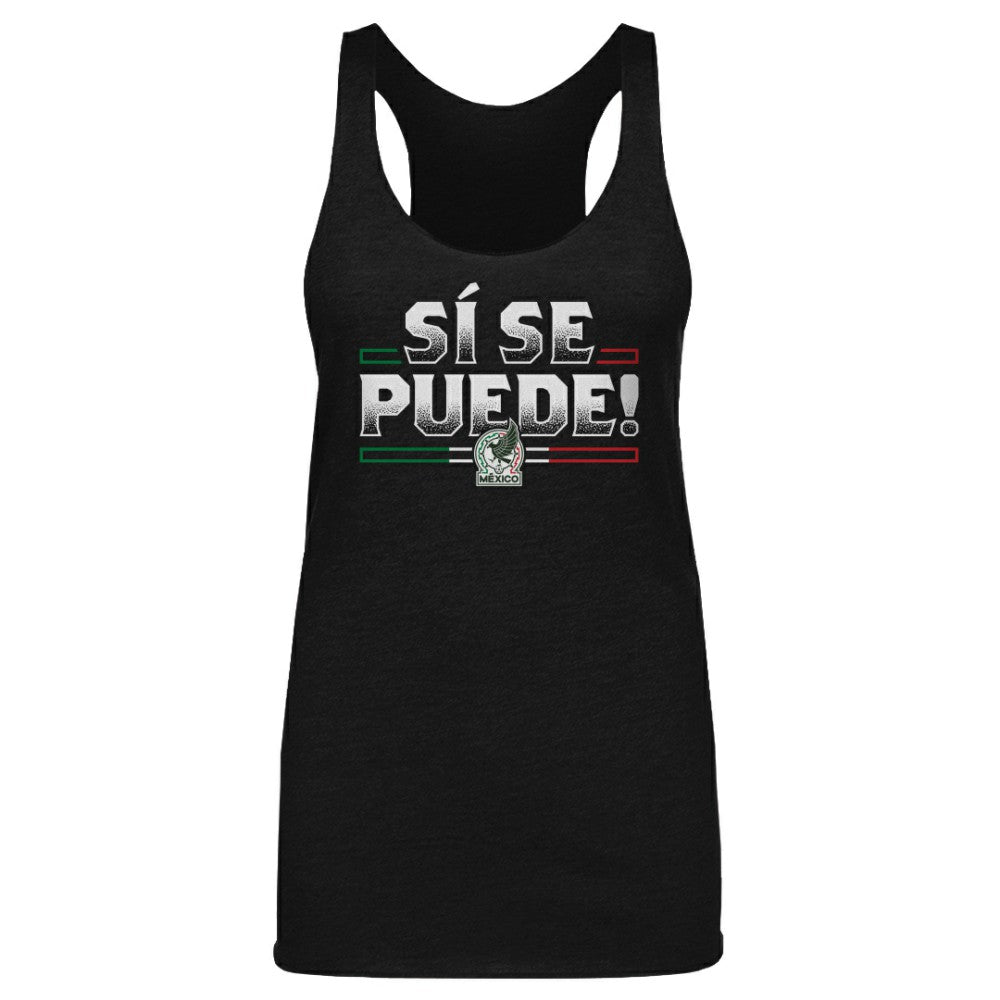 Mexico National Team 500 Level Women's Si Se Puede Tri-Blend Racerback Tank Top - Black