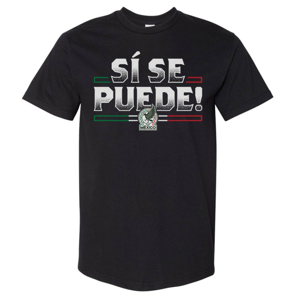 Mexico National Team 500 Level Si Se Puede Heavyweight T-Shirts - Black
