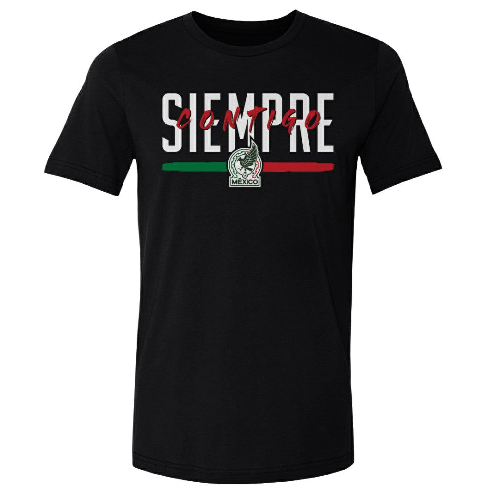 Mexico National Team 500 Level Siempre Contigo Cotton T-Shirts - Black