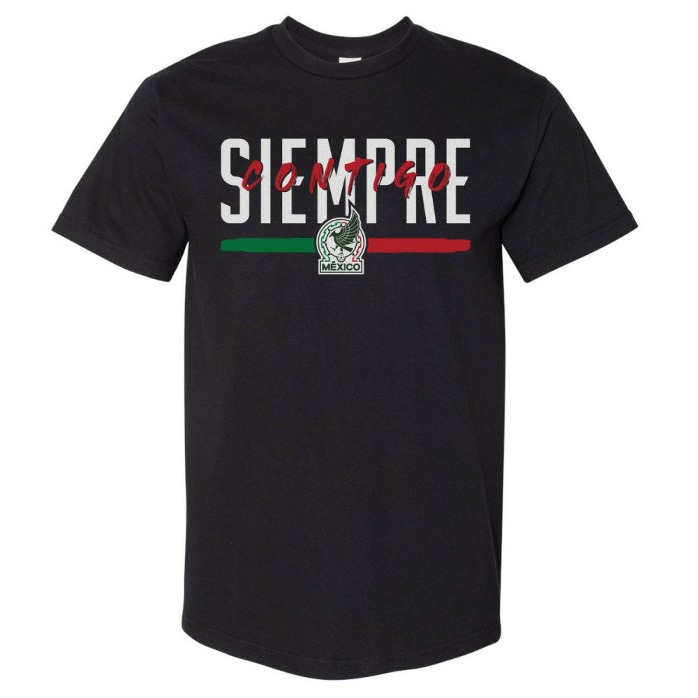 Mexico National Team 500 Level Siempre Contigo Heavyweight T-Shirts - Black