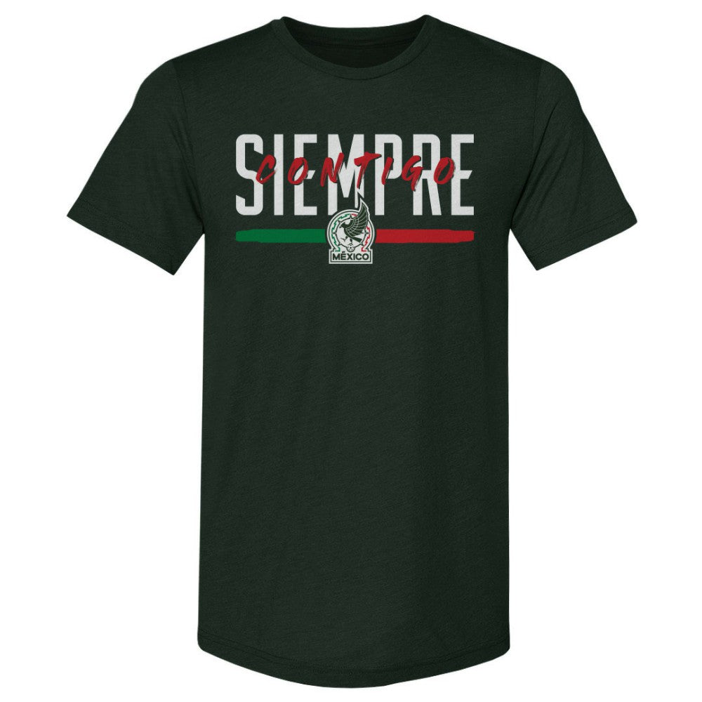 Mexico National Team 500 Level Siempre Contigo Premium Tri-Blend T-Shirts - Dark Green