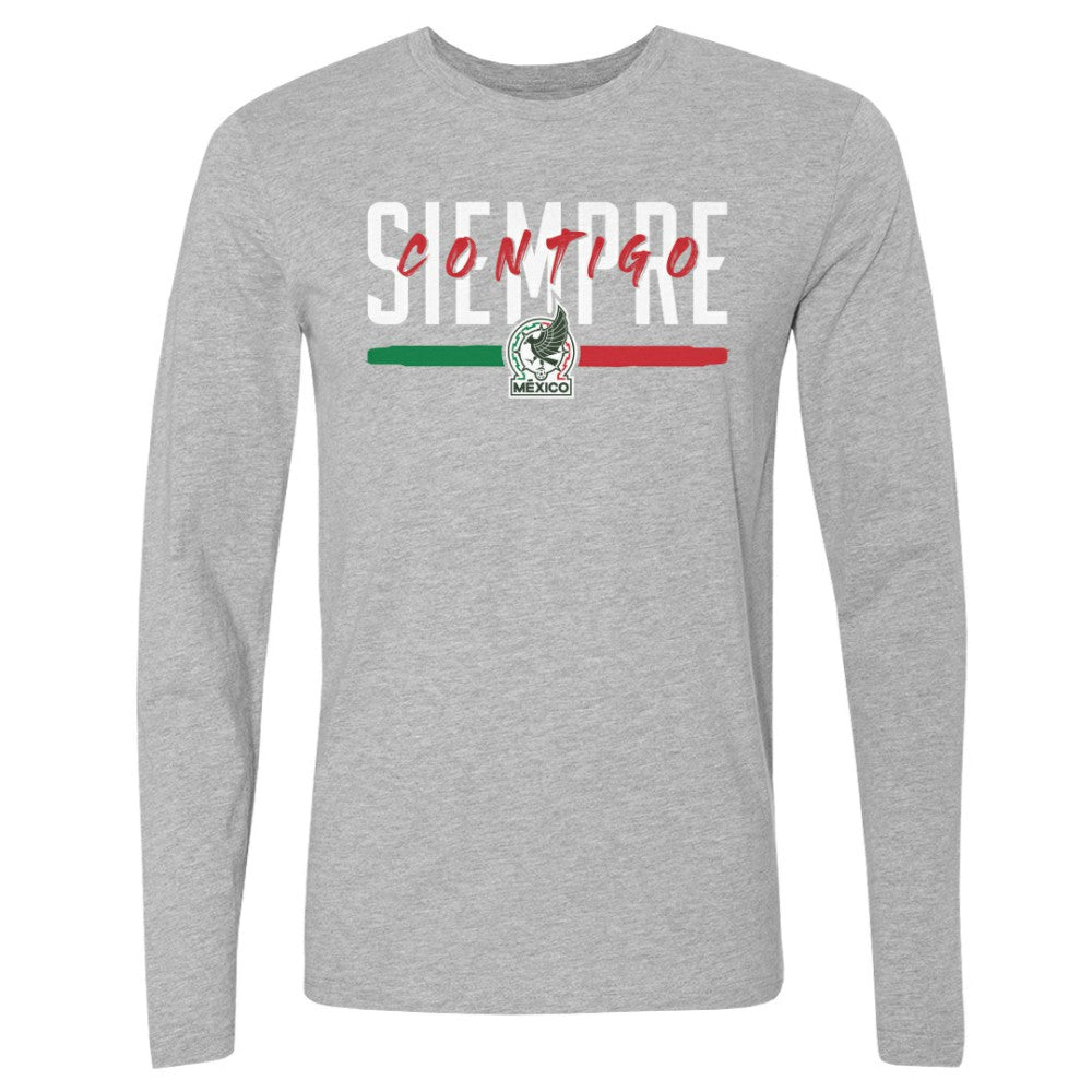 Mexico National Team 500 Level Siempre Contigo Long Sleeve T-Shirts - Heather Gray