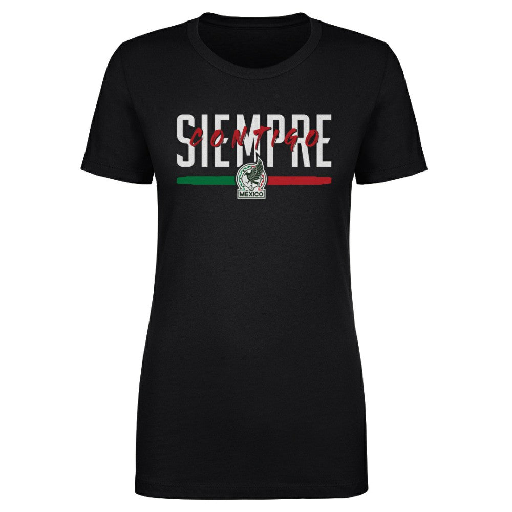 Mexico National Team 500 Level Women's Siempre Contigo T-Shirts - Black