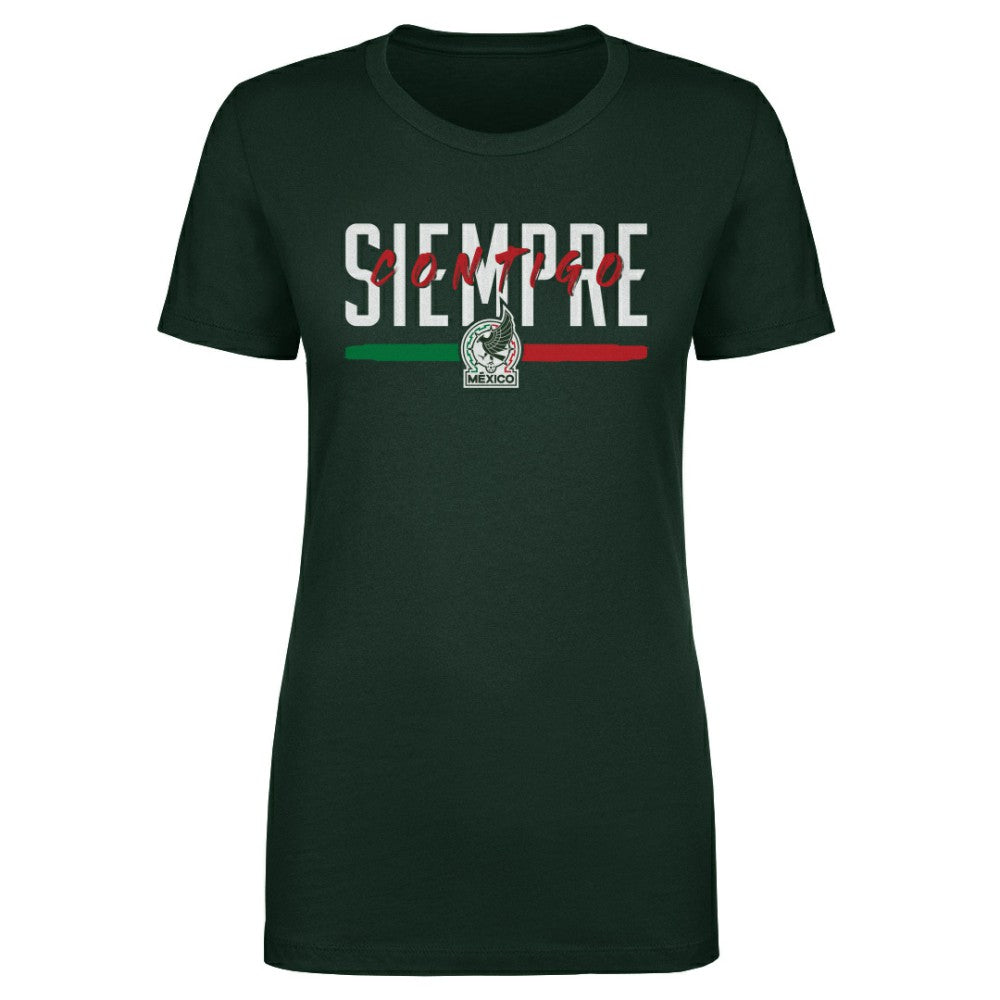 Mexico National Team 500 Level Women's Siempre Contigo T-Shirts - Dark Green