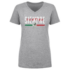 Mexico National Team 500 Level Women's Siempre Contigo V-Neck T-Shirts - Heather Gray