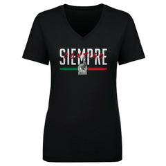 Mexico National Team 500 Level Women's Siempre Contigo V-Neck T-Shirts - Black