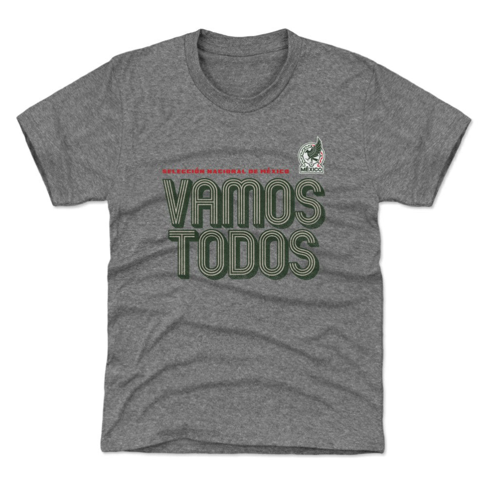 Mexico National Team 500 Level Youth Vamos Todos Inline Bold T-Shirts - Gray