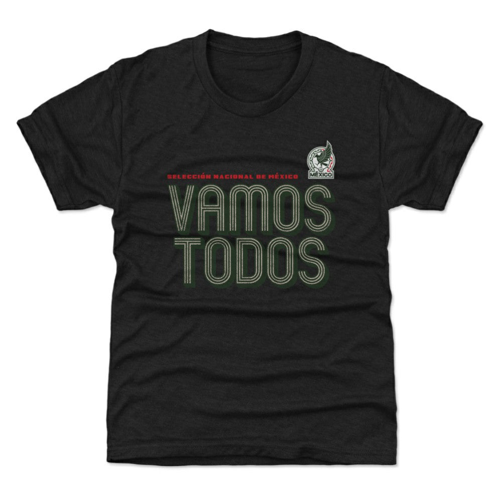 Mexico National Team 500 Level Youth Vamos Todos Inline Bold T-Shirts - Black