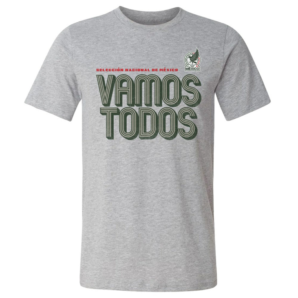Mexico National Team 500 Level Vamos Todos Inline Bold Cotton T-Shirts - Heather Gray