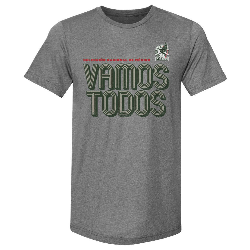 Mexico National Team 500 Level Vamos Todos Premium Tri-Blend T-Shirts - Gray