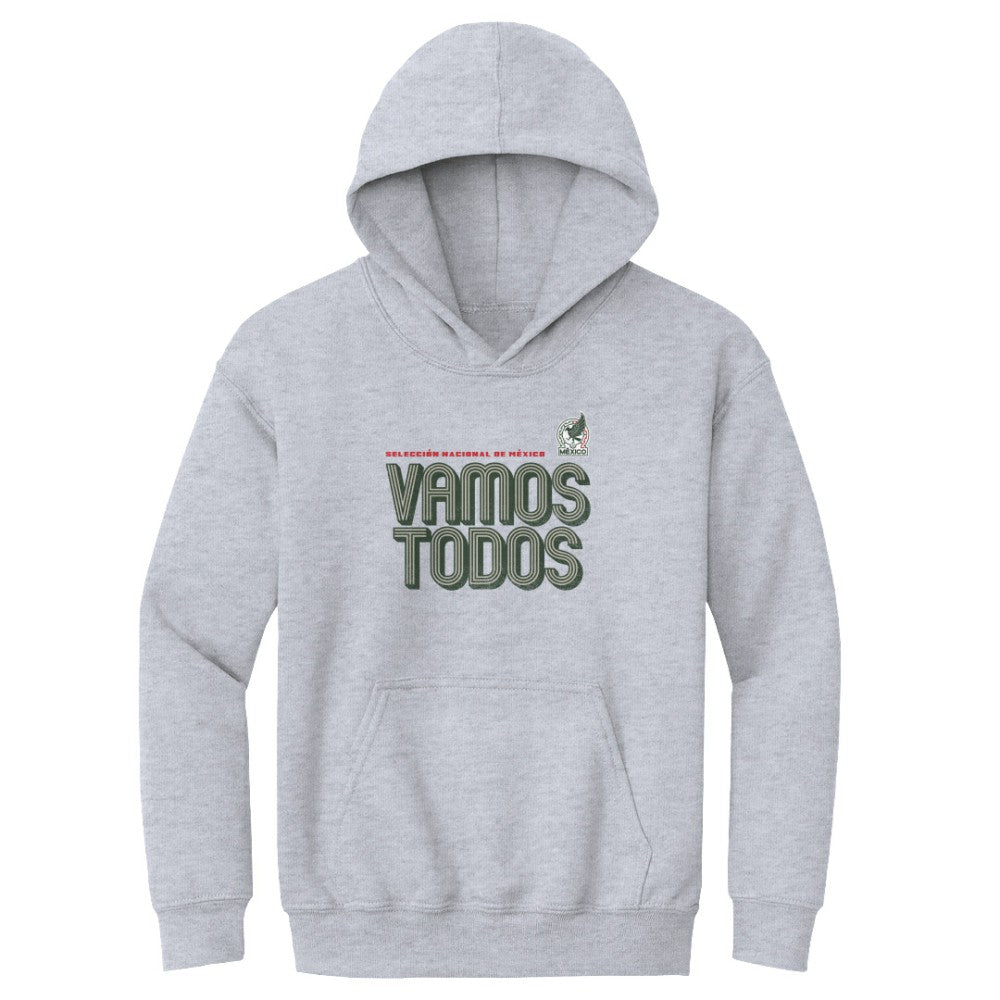 Mexico National Team 500 Level Youth Vamos Todos Inline Bold Pullover Hoodie - Gray
